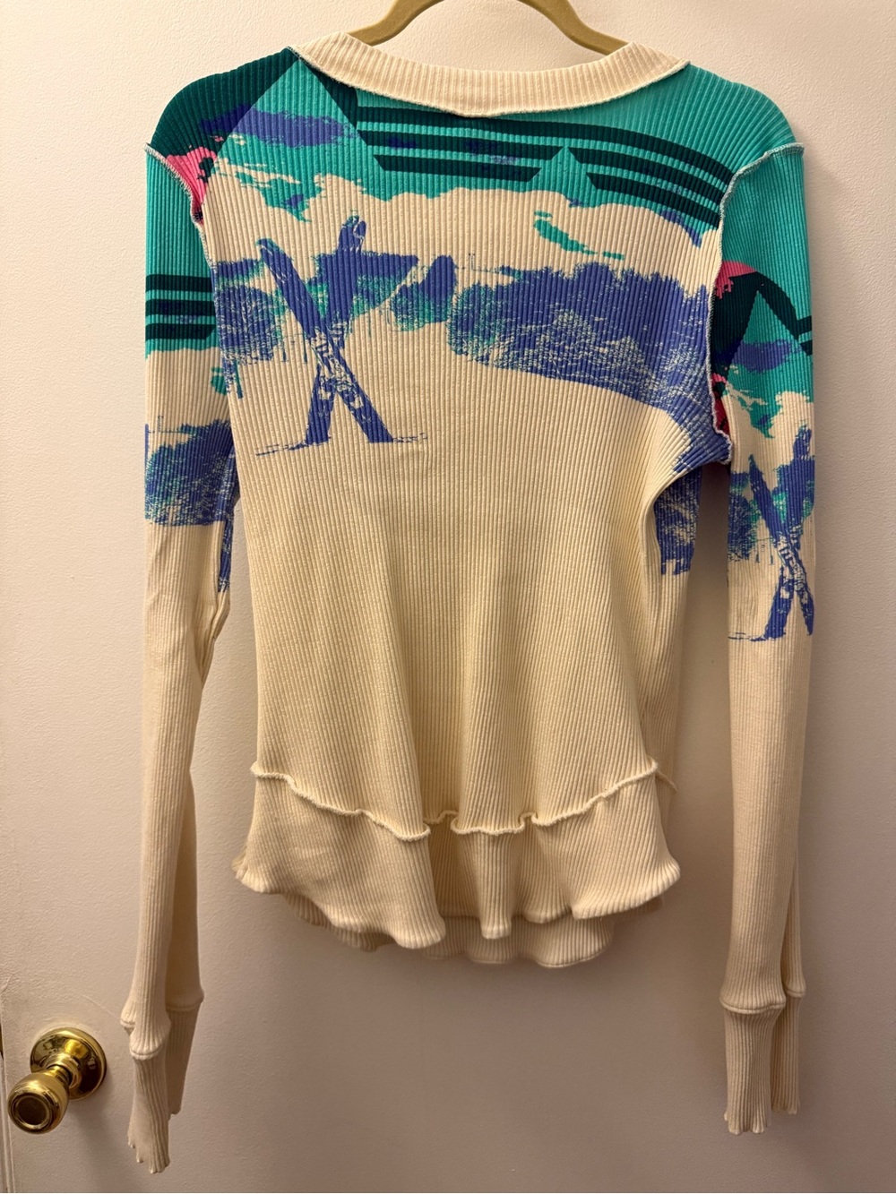 Free People Movement Rally Ski Ribbed Henley Large - Picture 3 of 8